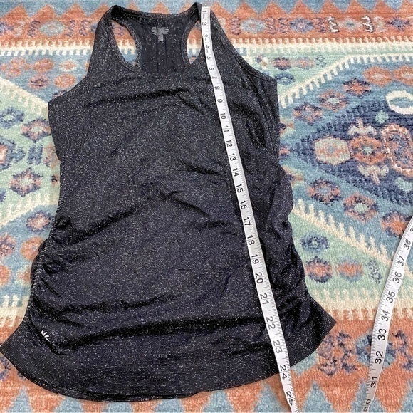 Athleta XS Seamless Stretch Tank Top‎ Black Sparkle Racerback - Picture 9 of 11
